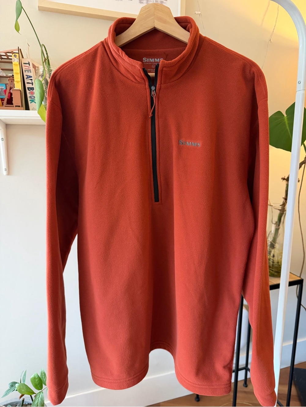 Simms Men's Rust Half Zip Fleece Pullover - Picture 3 of 4